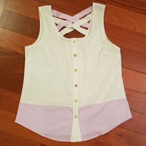 Crisscross blouse tank